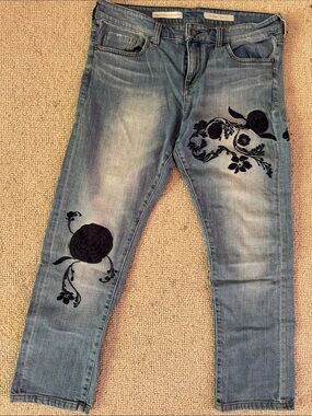 Pilcro and the Letterpress embroidered Hyphen Jeans